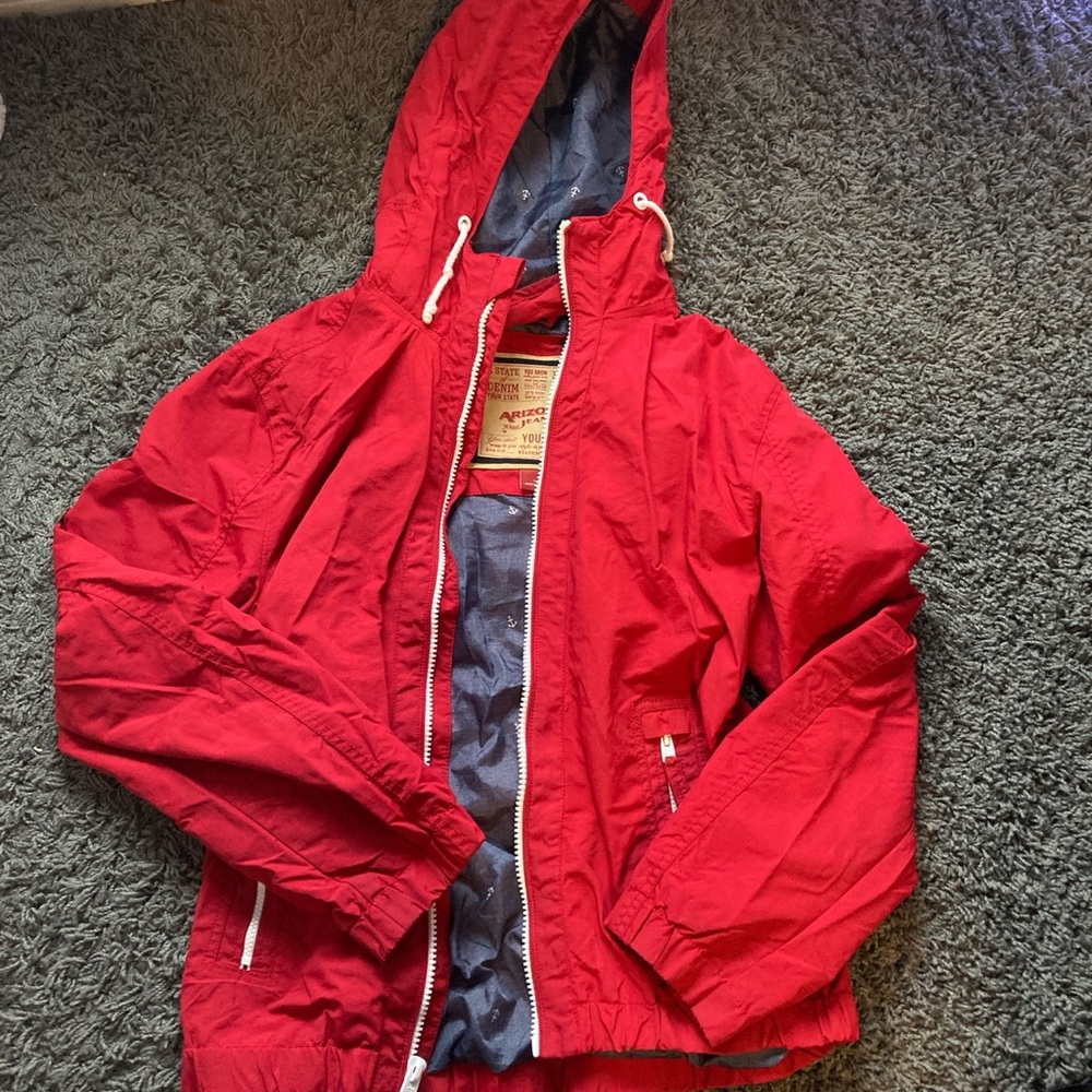 Red rain jacket !